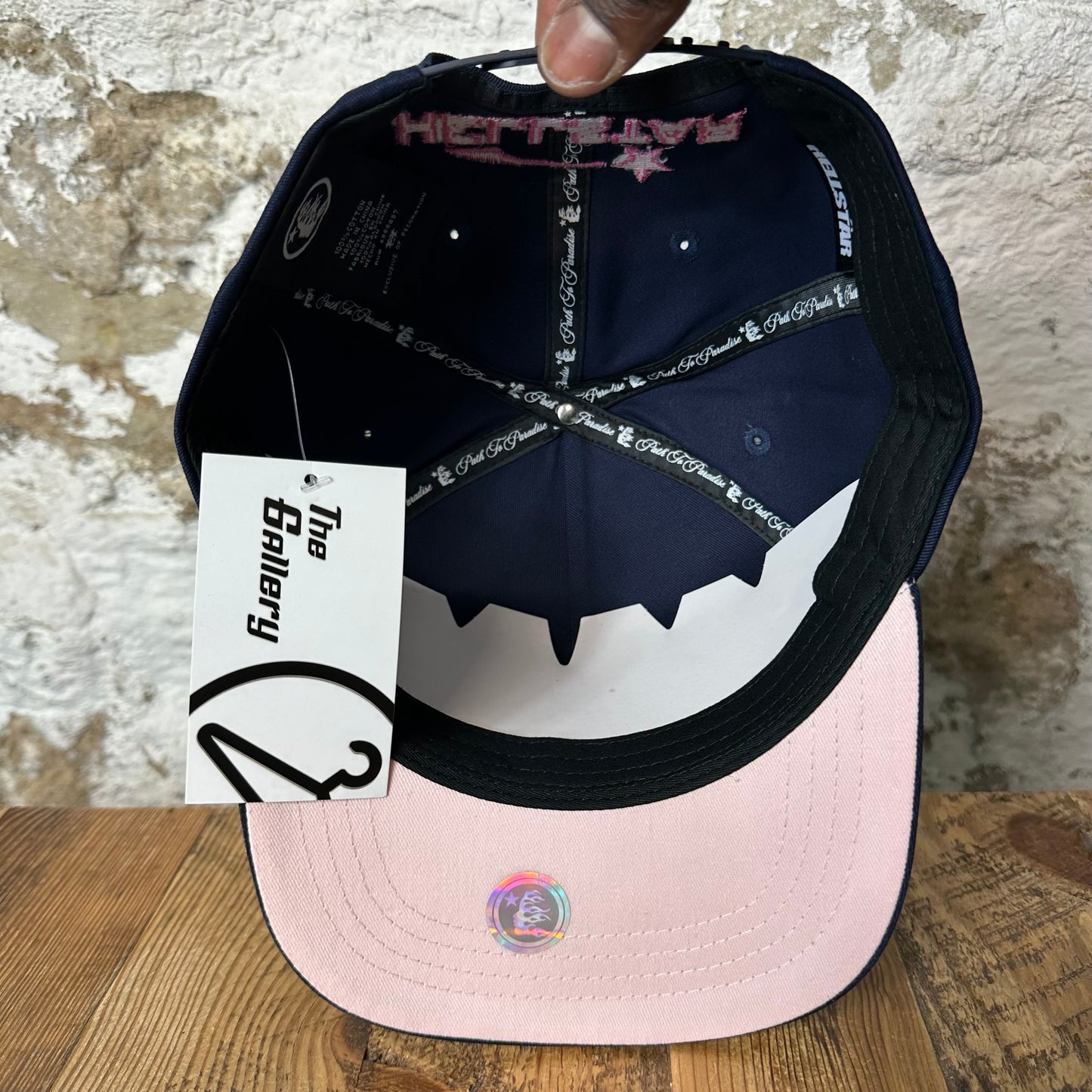 Hellstar OG Logo Navy Rhinestone Snapback Hat