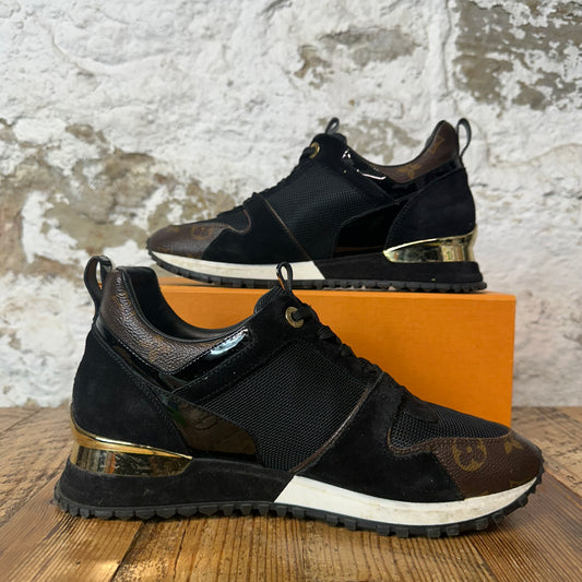 Louis Vuitton Black Brown Monogram Runaway Sneaker Sz 6.5 (39)