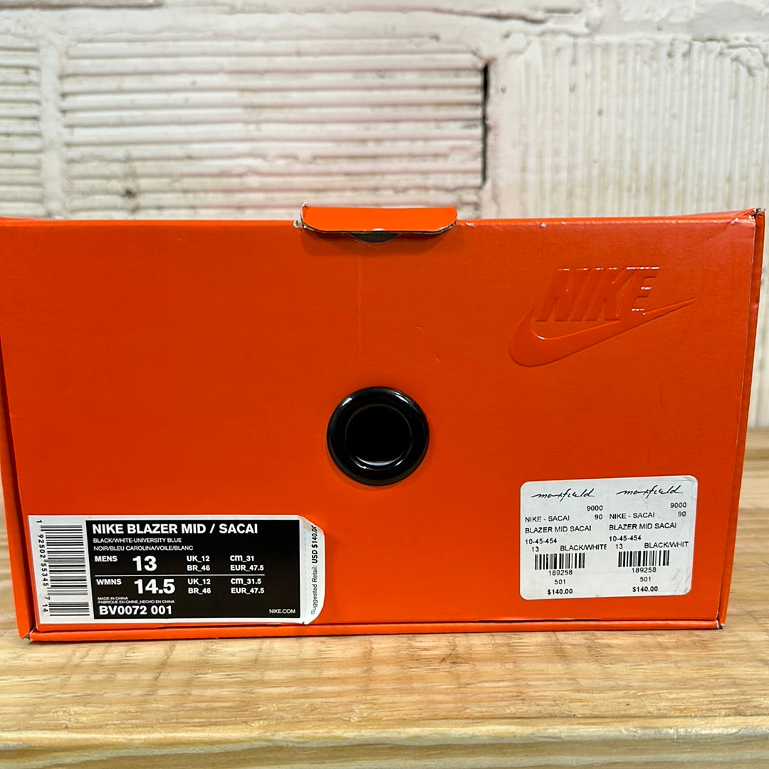 Nike Blazer Mid Sacai White Black Legend Blue Sz 13 DS