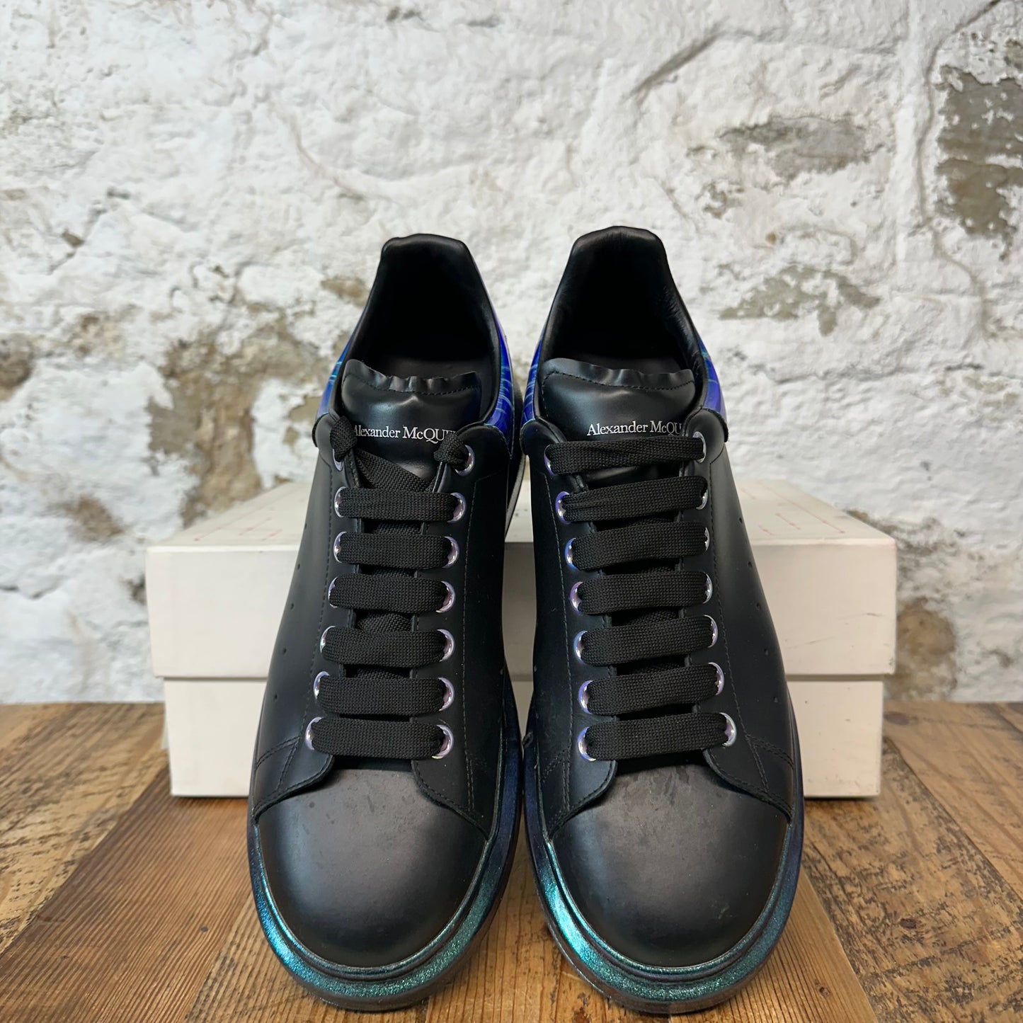 Alexander Mcqueen Iridescent Tab Black Sneaker Sz 10 (43)