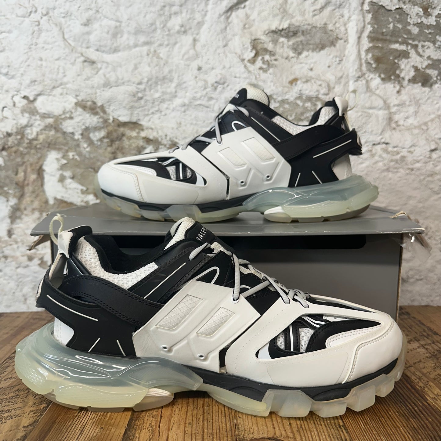 Balenciaga Track Runner Black White Clear Sole Sneaker Sz 14 (47)