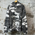 Supreme Sleeve Spell Grey Camo Hoodie Sz XXL
