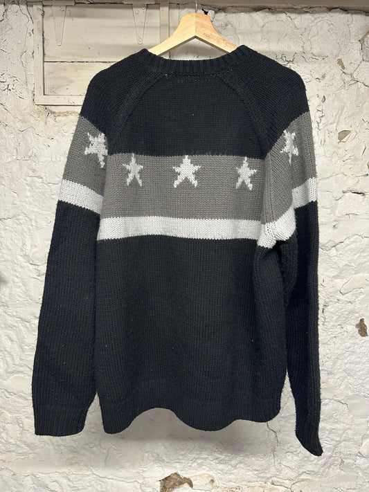 Supreme Stars Black Grey Sweater Sz XL