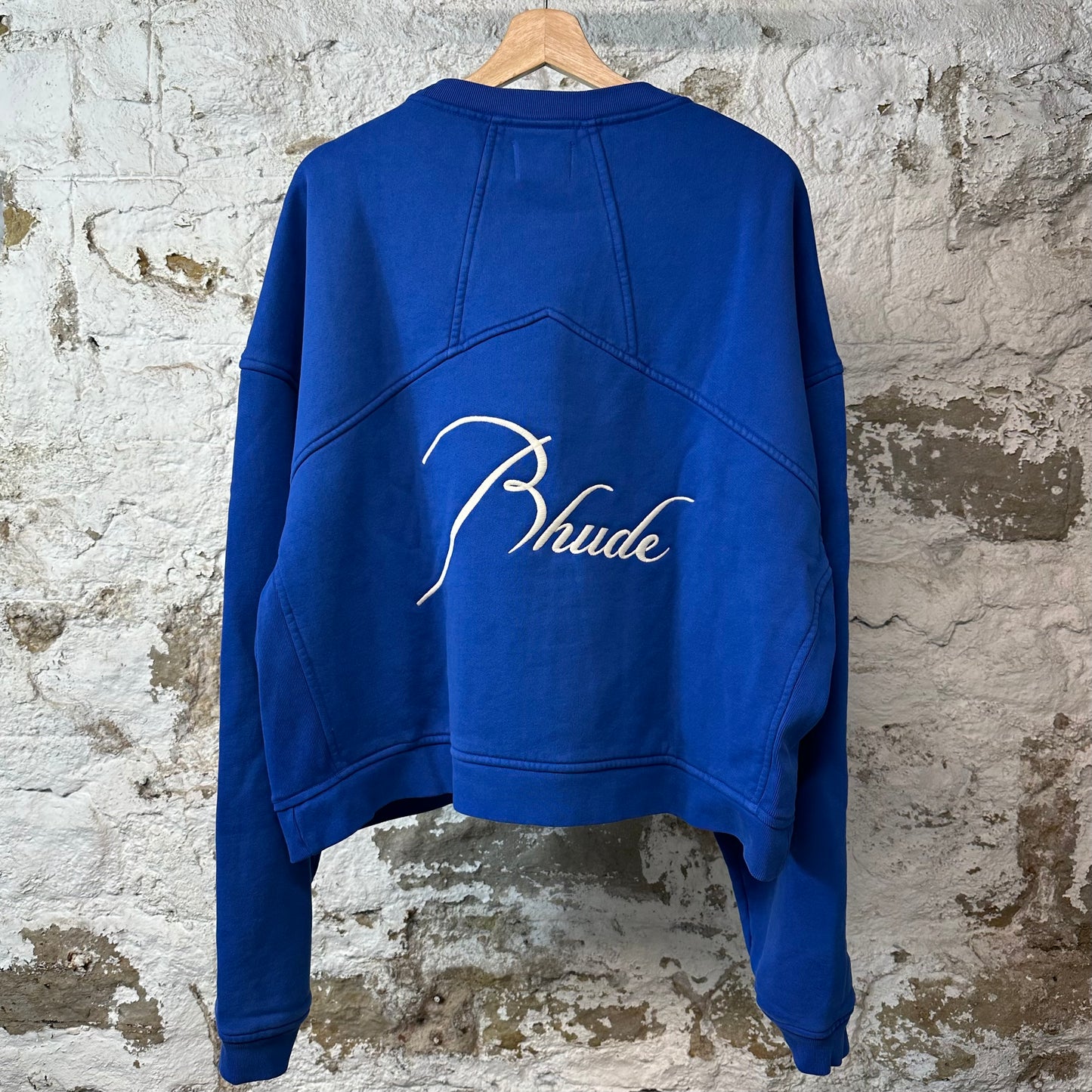 Rhude Cursive Spell Cobalt Blue Crewneck