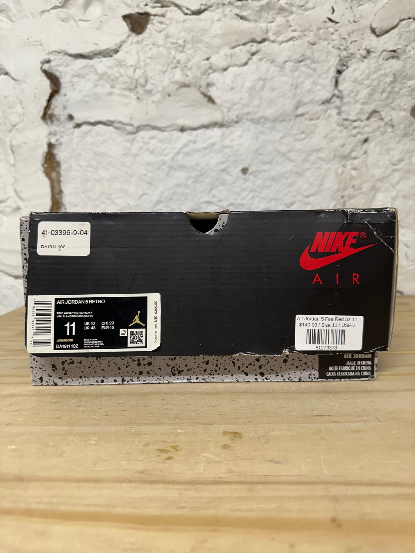 Air Jordan 5 Fire Red Silver Tongue Sz 11