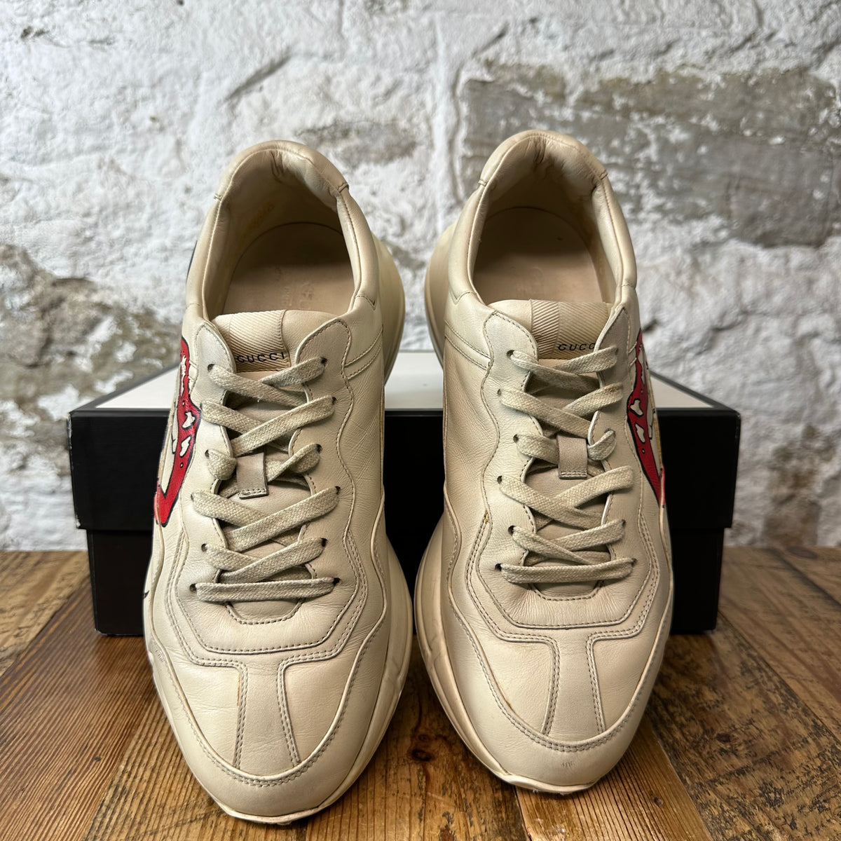 Gucci Rhyton Red Lips Cream Sneaker Sz 9.5
