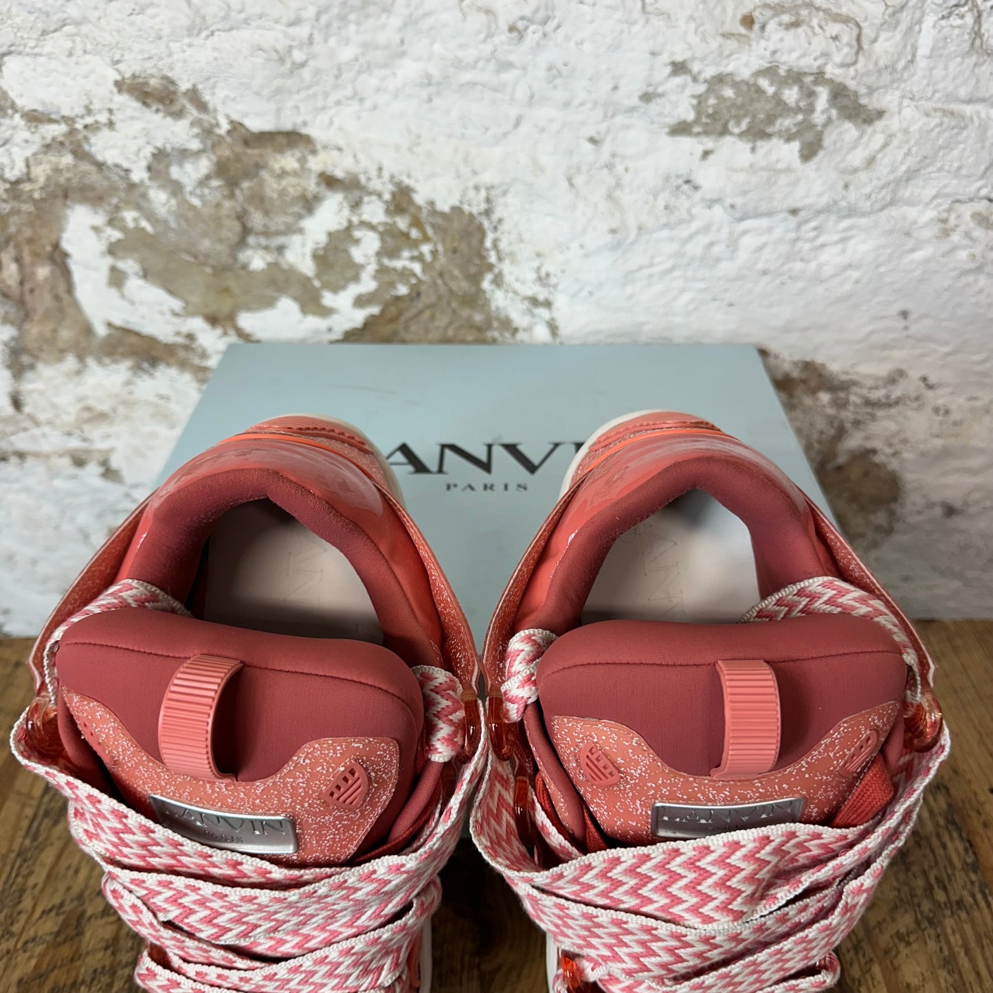 Lanvin Curb Pink Speckle White Sneaker Sz 11 (44)