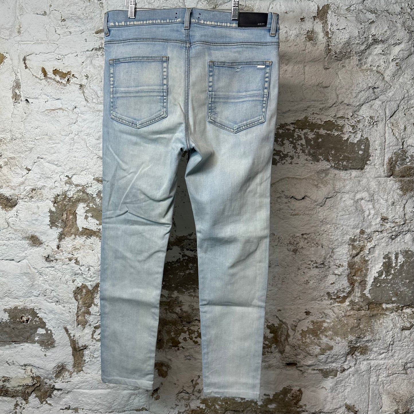 Amiri MX1 Light Camo Light Blue Denim Jeans Sz 36 (Tailored Short)