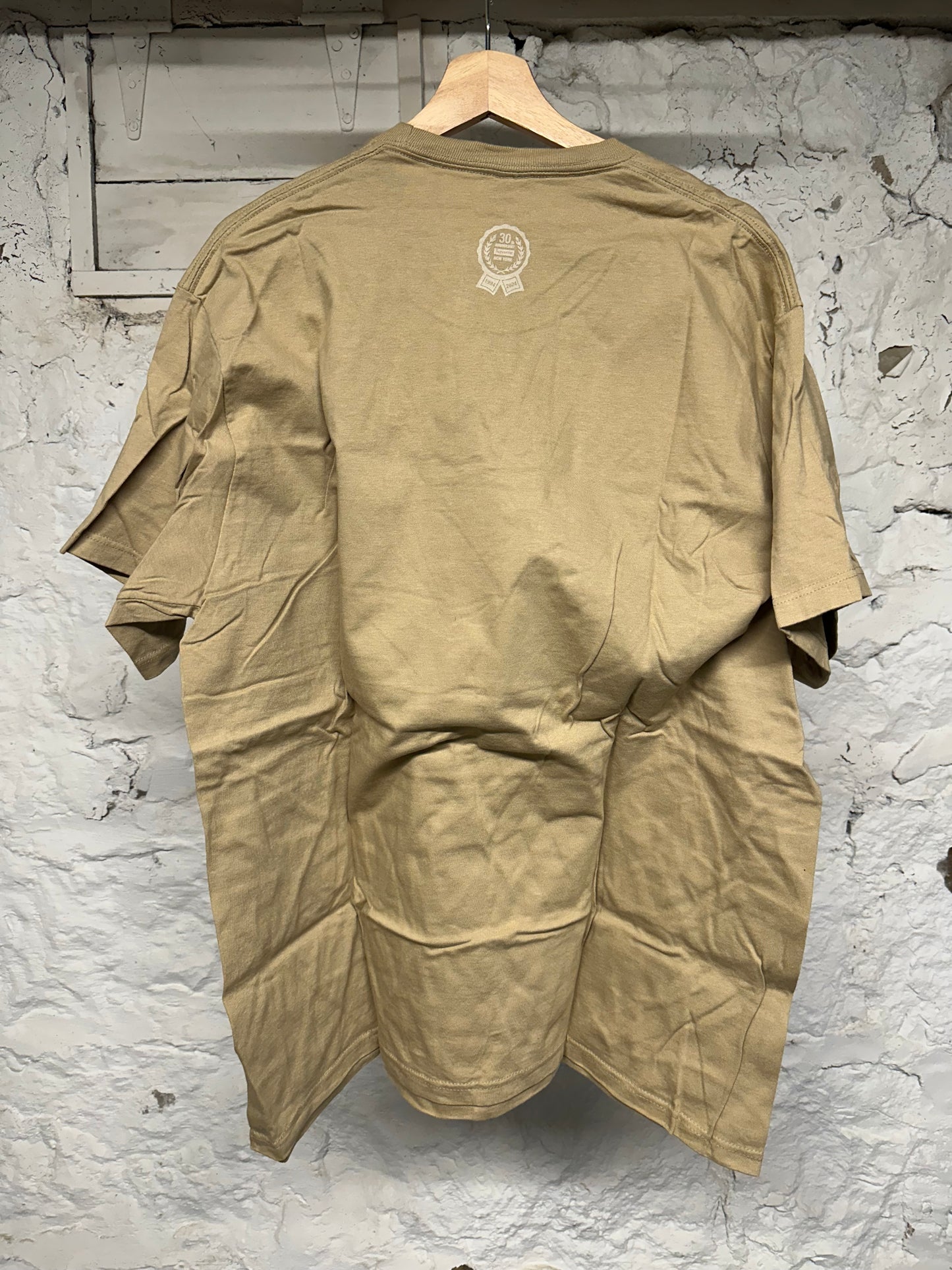 Supreme Blue Logo Shirt Tan T-shirt Sz XL