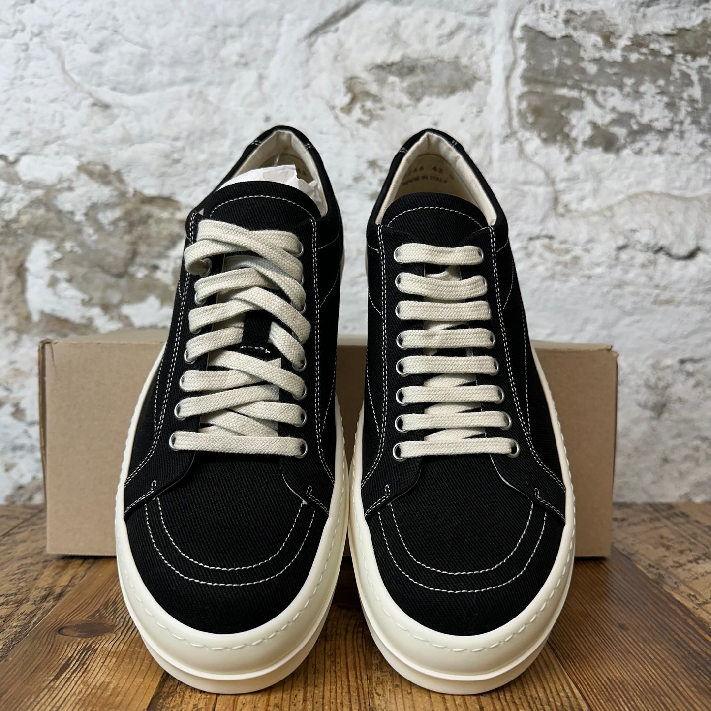Rick Owens Vintage Pentastitch Black Milk Sneaker
