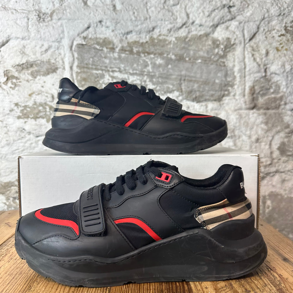 Burberry Ramsey Black Red Sneaker Sz 10 (43)
