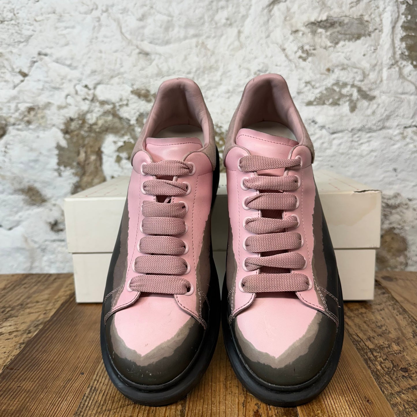 Alexander Mcqueen Pink Dip Dyed Black Sneaker Sz 9 (42)