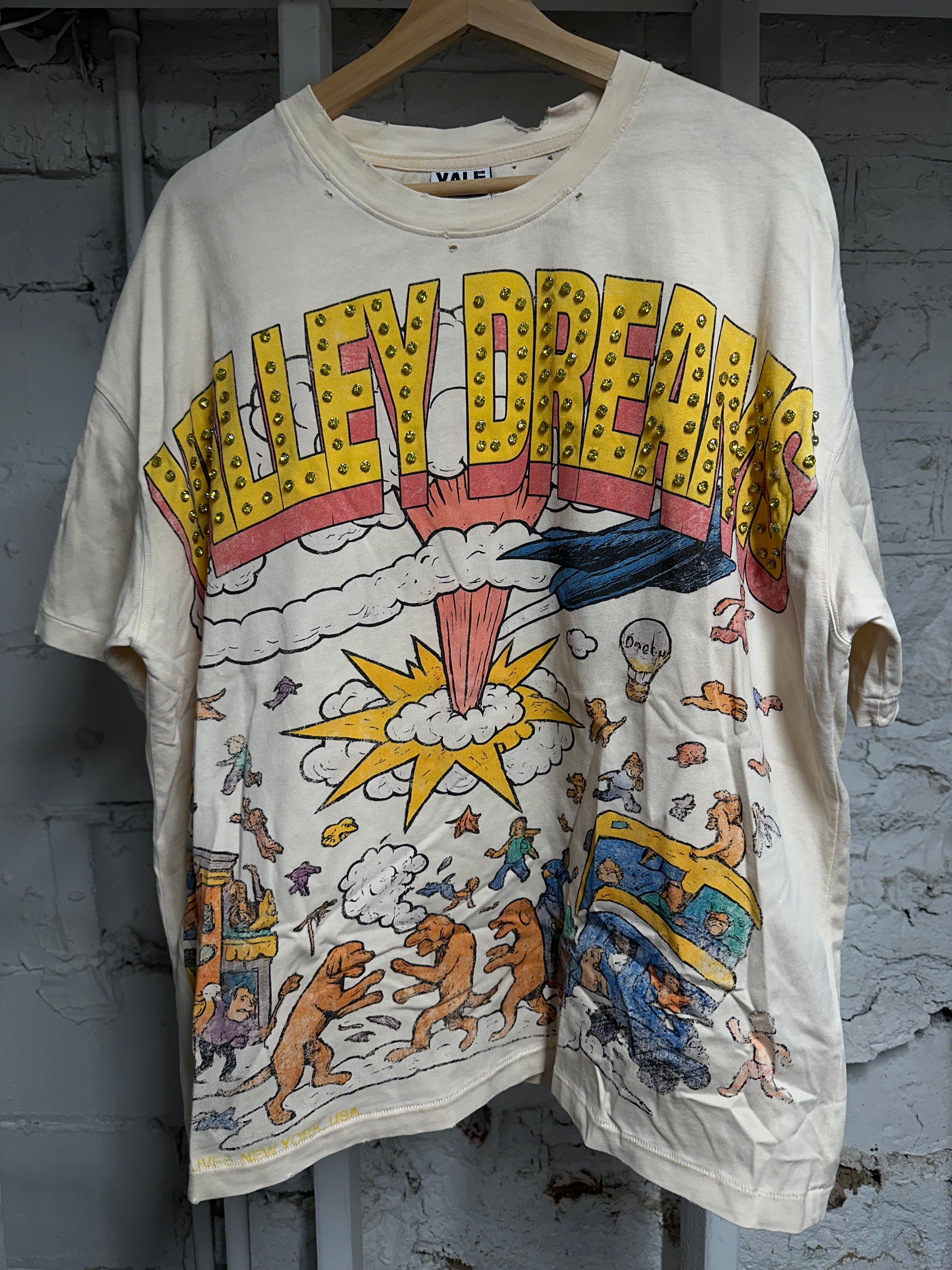 Vale Kaboom Bling T-Shirt Cream Sz XL