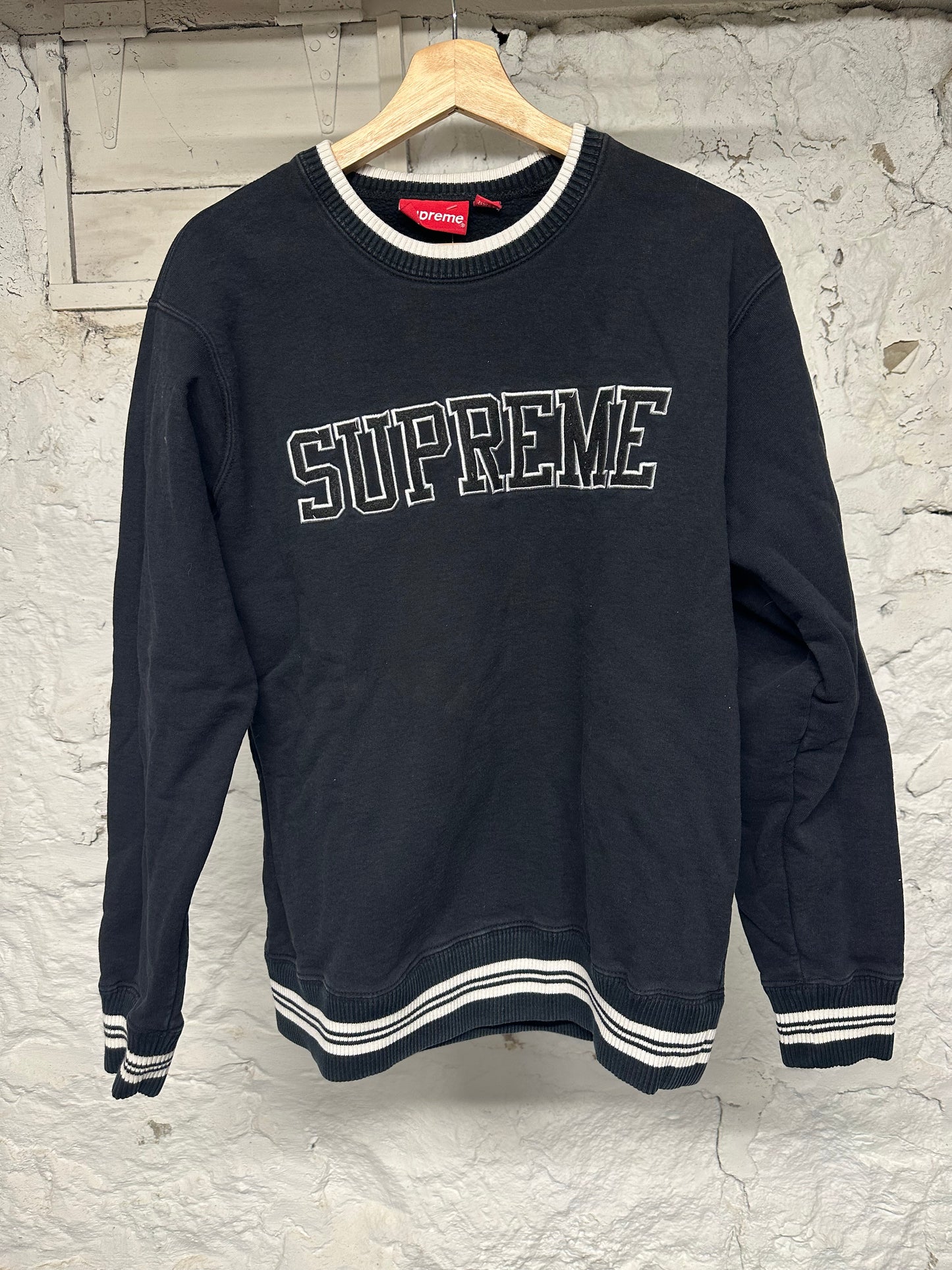 Supreme Black Spellout Crewneck Sz M