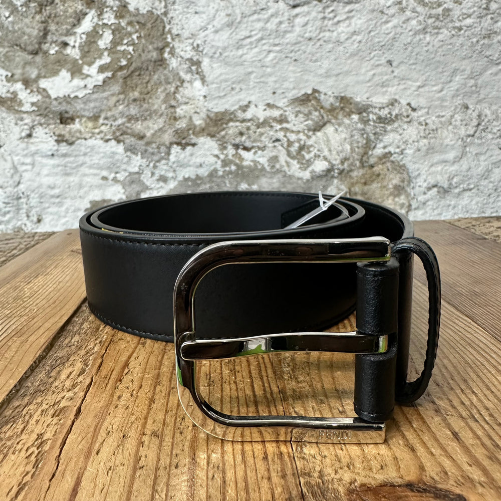Fendi Diagonal Canvas Monogram Black Belt Sz (95/38)
