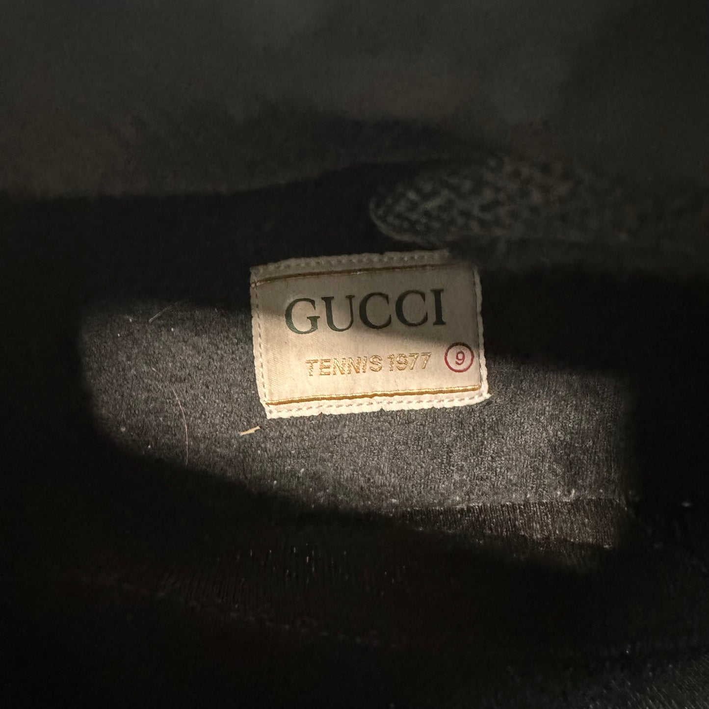 Gucci Tennis 1977 Black Monogram Sneaker Sz 9