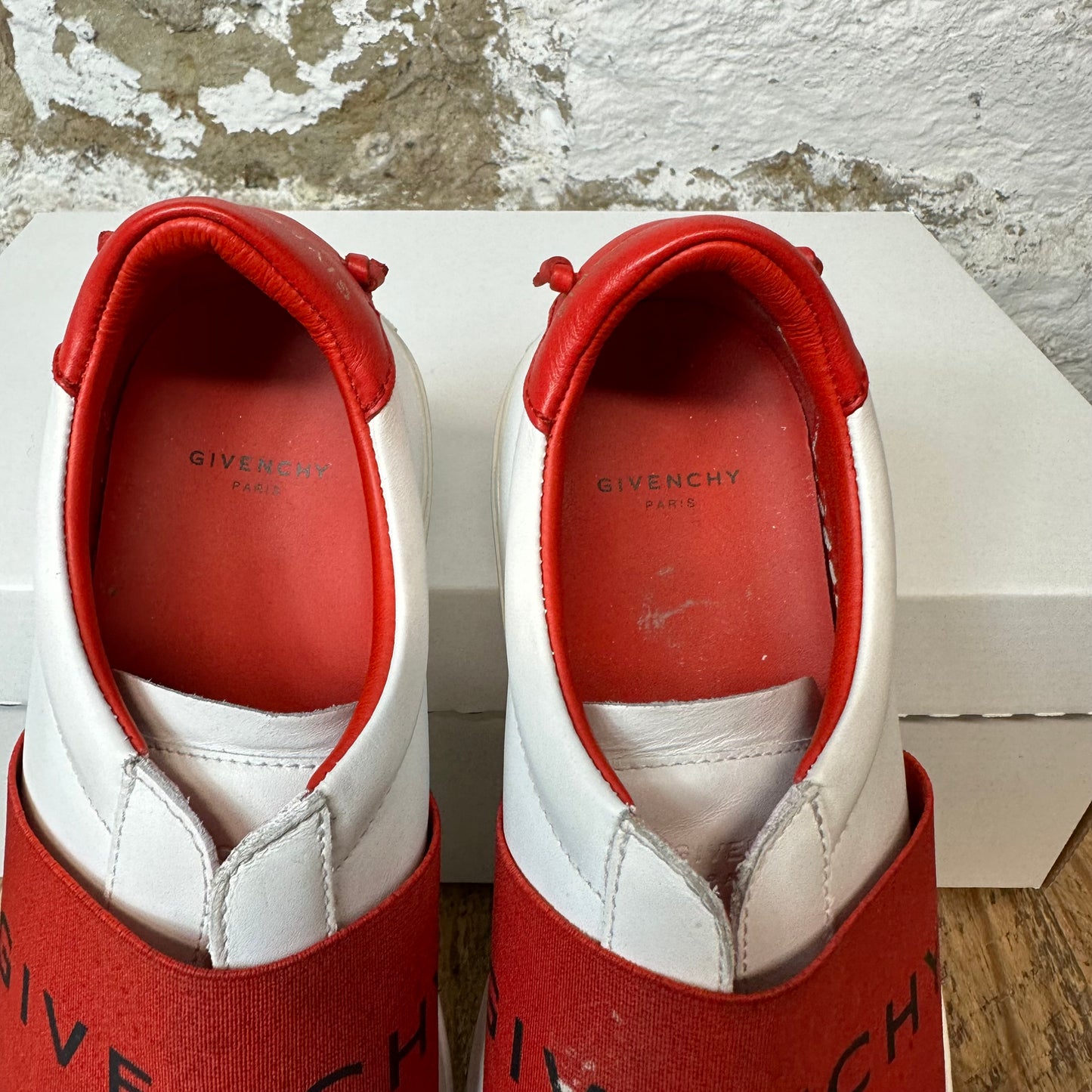 Givenchy Red Strap White Sneaker Sz 4.5 (36.5) No Box