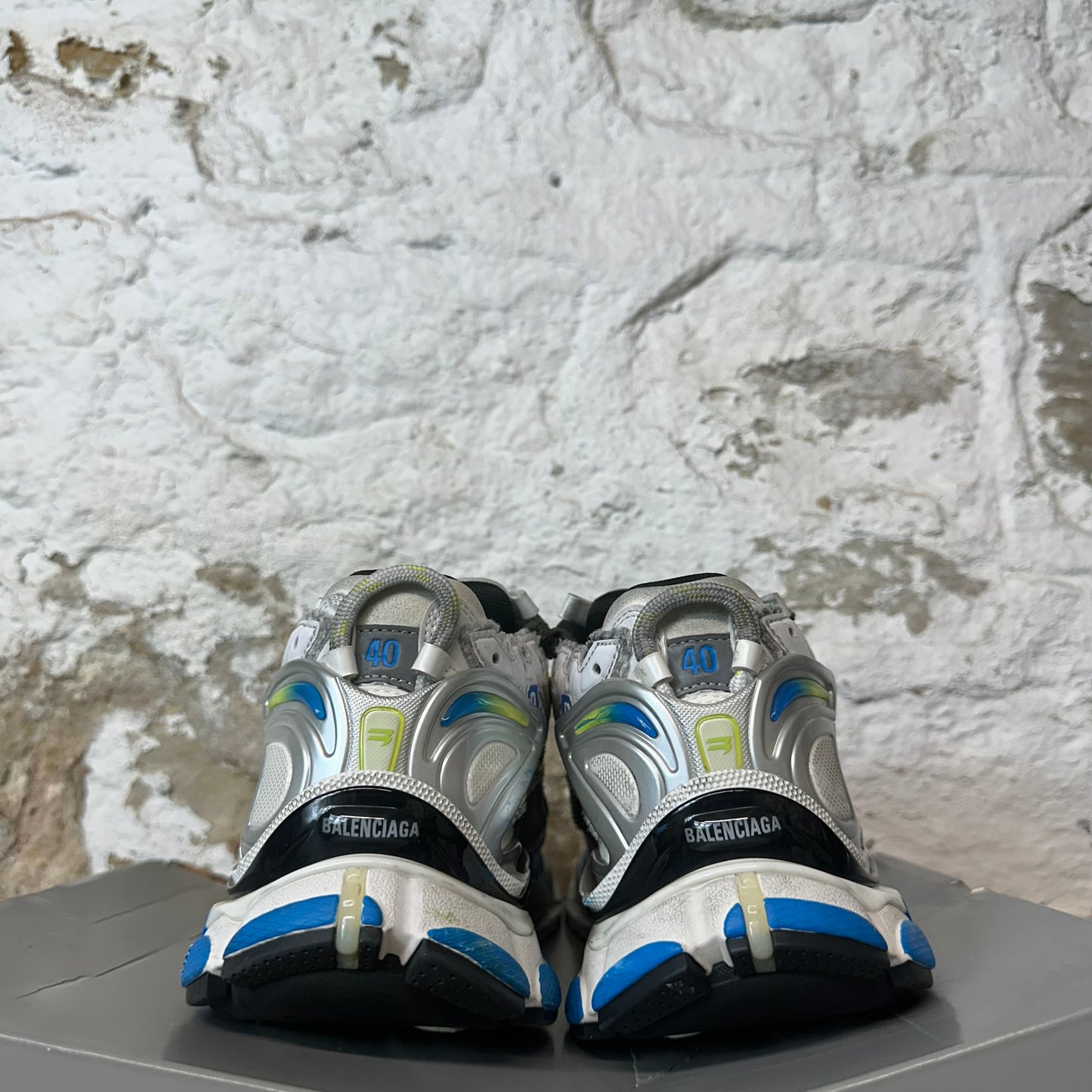 Balenciaga Runner Yellow Blue White Gray Sneaker Sz 7 (40)