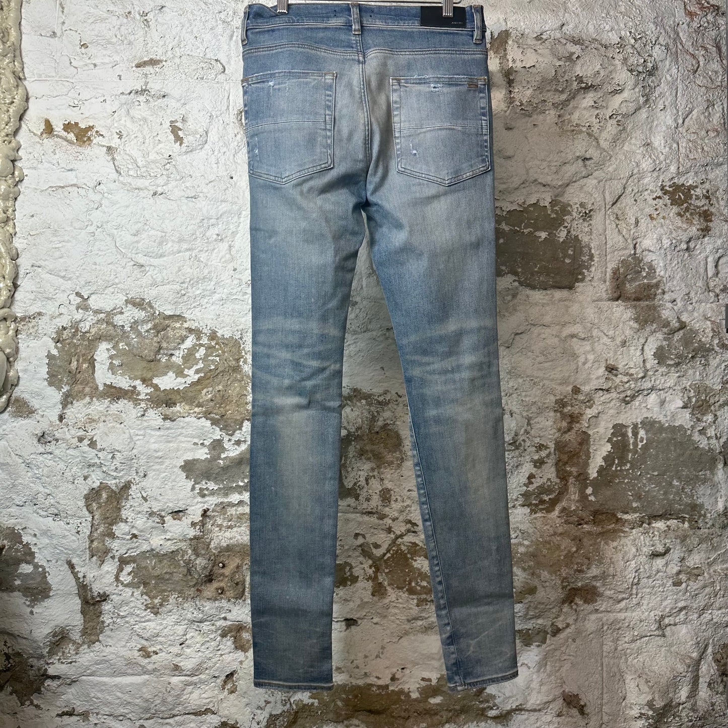 Amiri Distressed Plain Blue Denim Jeans Sz 32