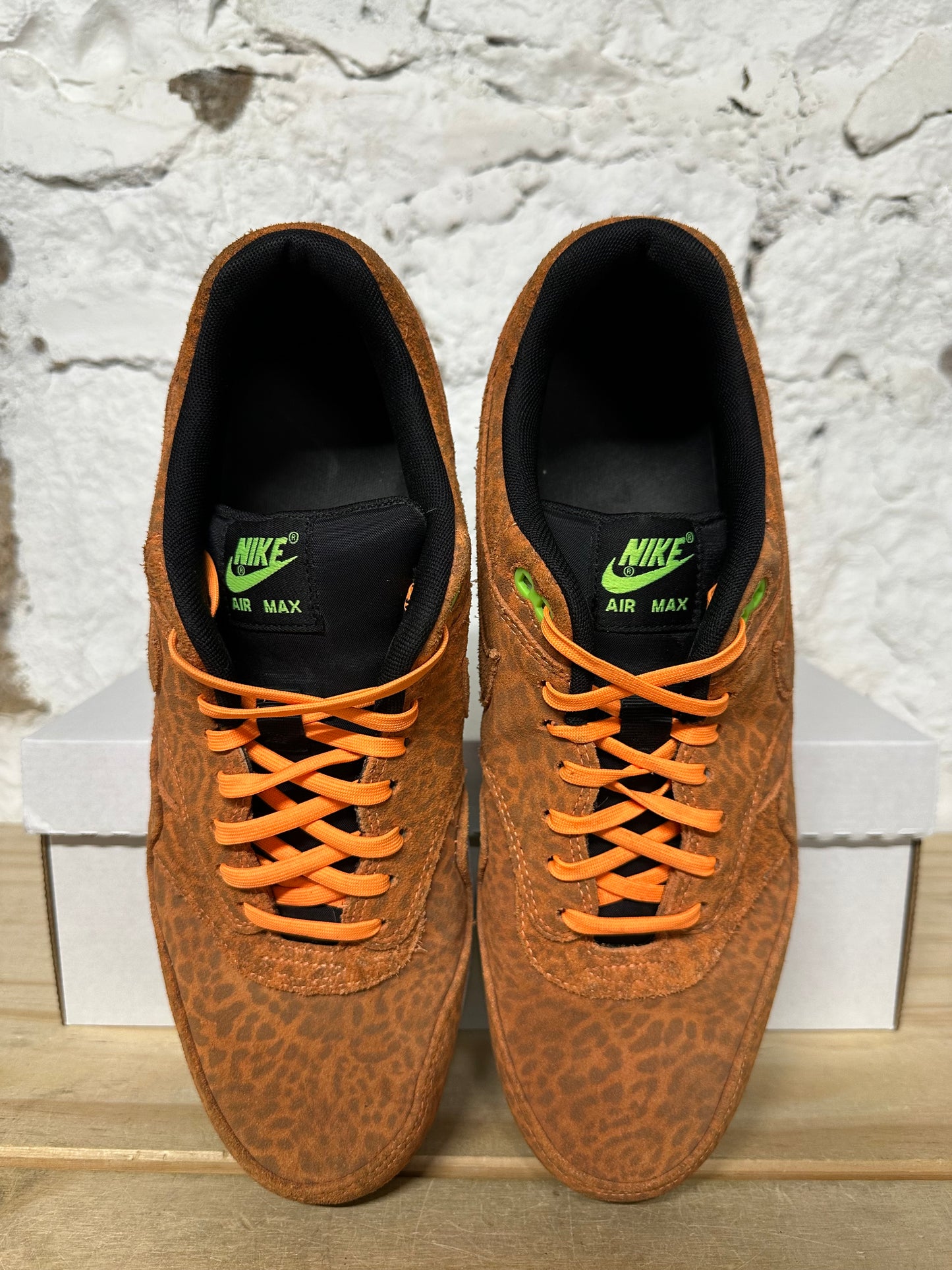Nike Air Max 1 Orange Leopard Sz 11.5