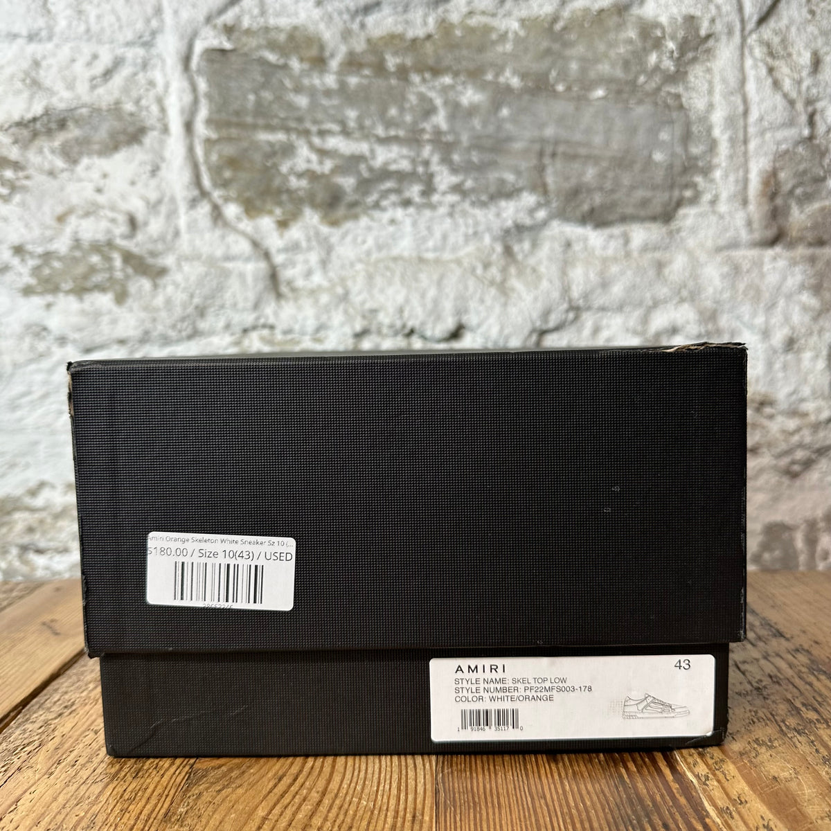Amiri Orange Skeleton White Sneaker Sz 10 (43)