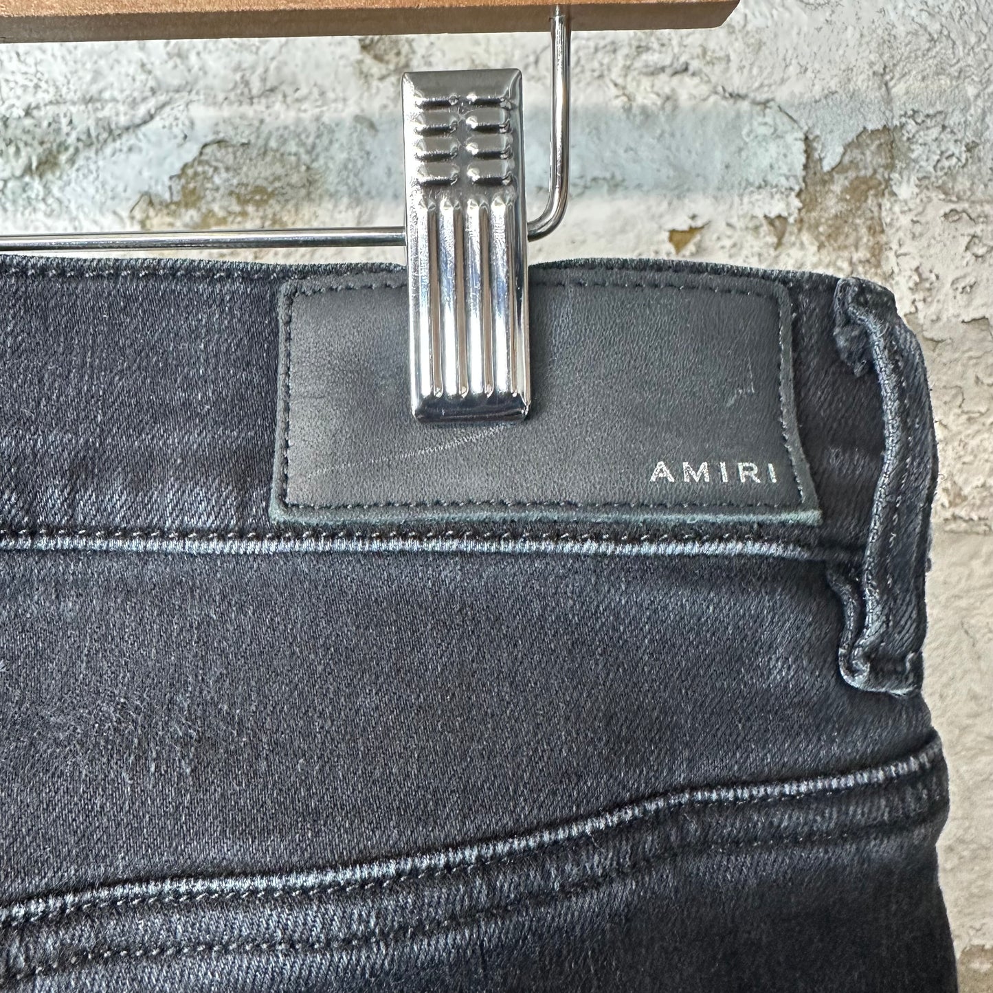 Amiri MX1 Cream Suede Black Denim Jeans Sz 33