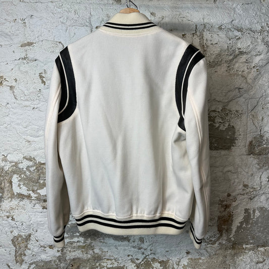 Saint Laurent Natural Ivory Teddy Varsity Jacket Sz L (50)