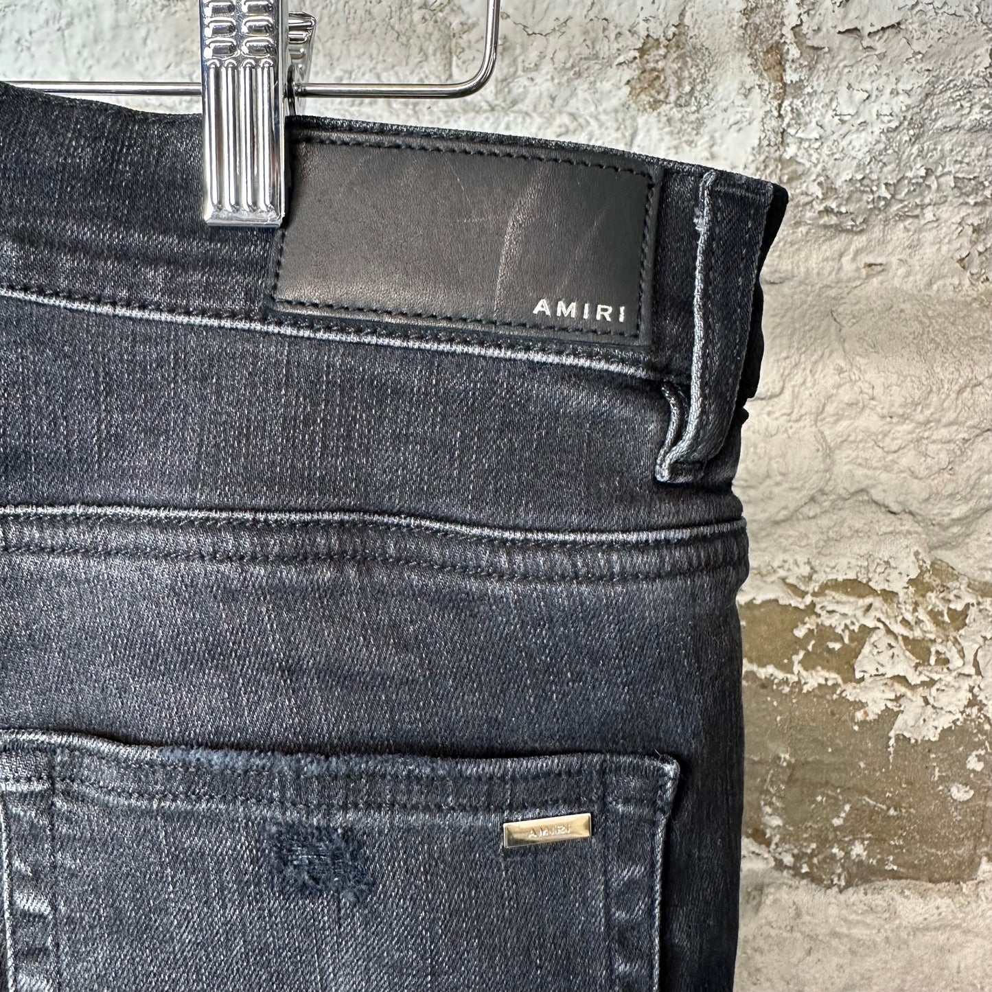 Amiri Distressed Faded Black Denim Jeans Sz 32