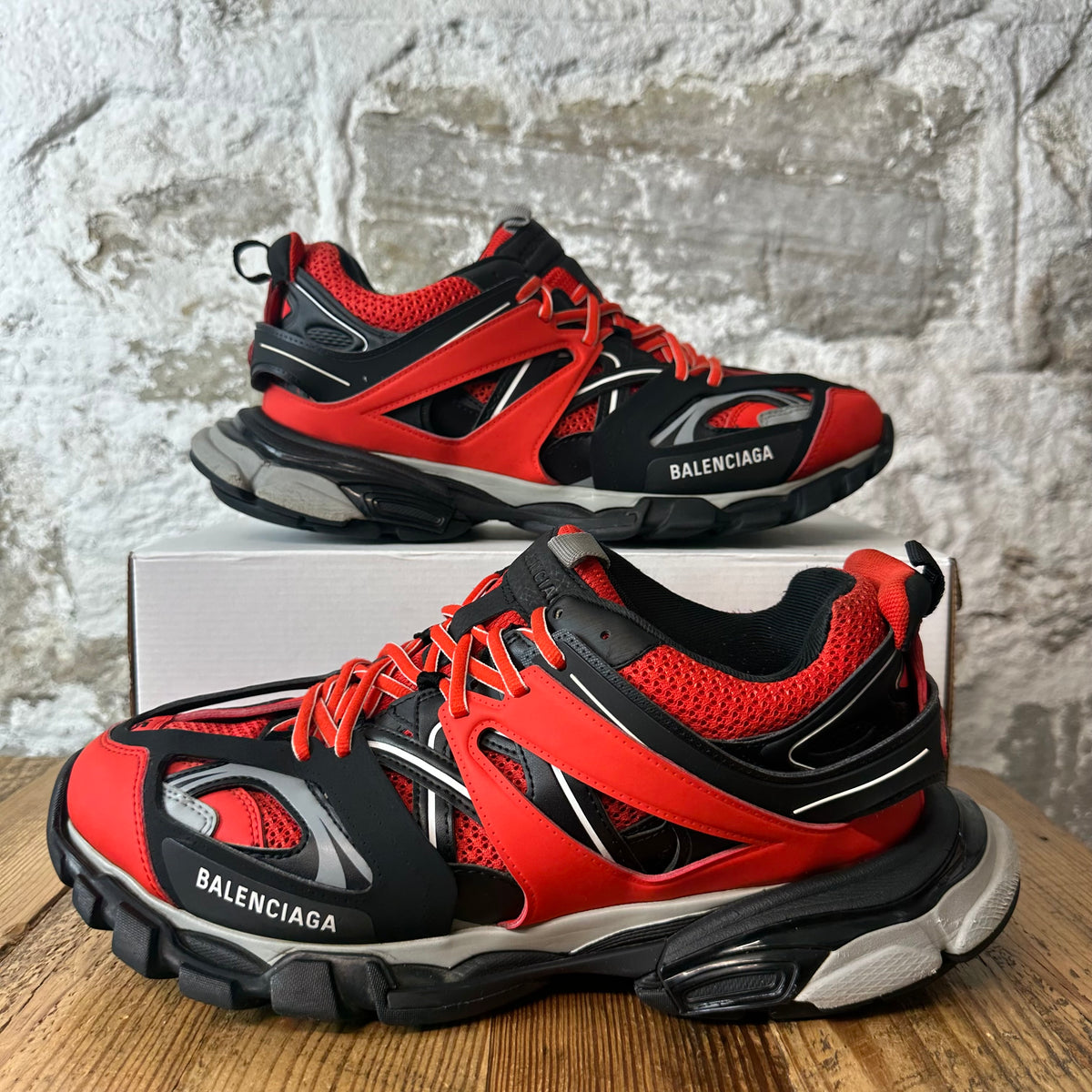 Balenciaga Track Runner Black Red Grey Sneaker Sz 12 (45)