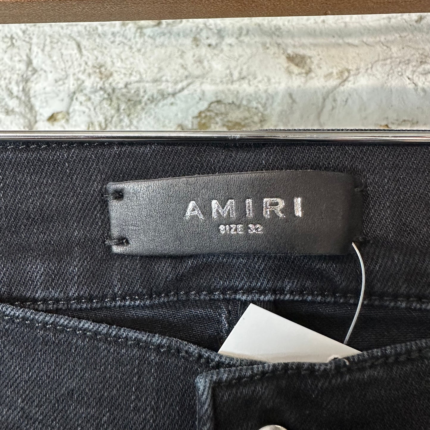 Amiri MX1 Brown Plaid Flannel Black Denim Jeans Sz 32