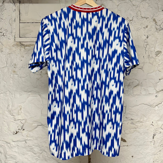 Supreme Red White Blue Soccer Jersey Sz L