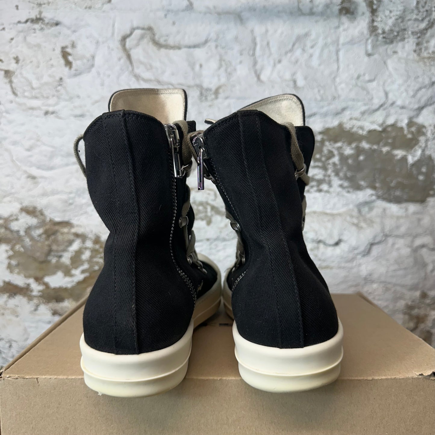 Rick Owens High Hexa Lace Black Milk Sneaker Sz 10 (43)