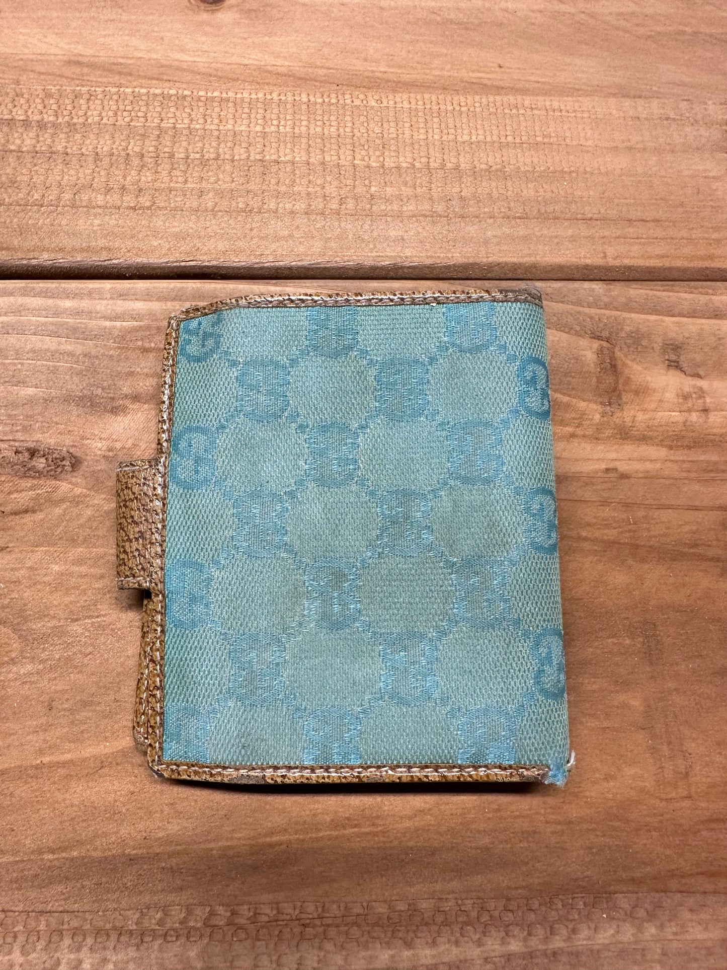 Gucci Blue Monogram Compact Wallet