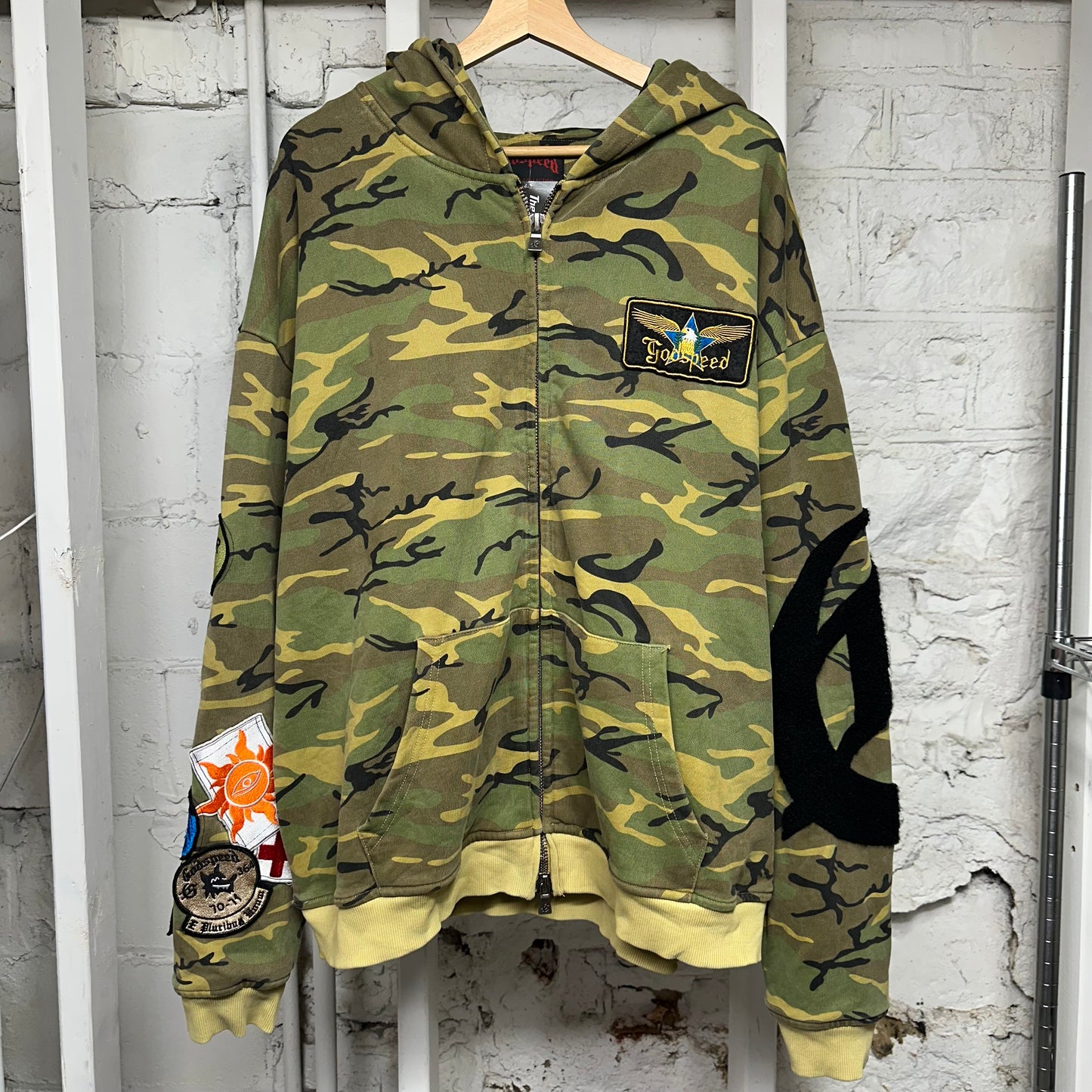 Godspeed New York Squadron Camo Zip Up Hoodie Sz XXL