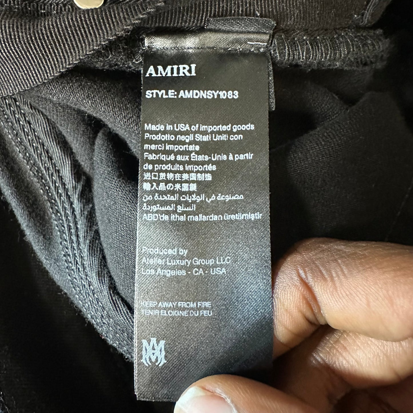 Amiri Plain Black Waxed Denim Jeans Sz 28