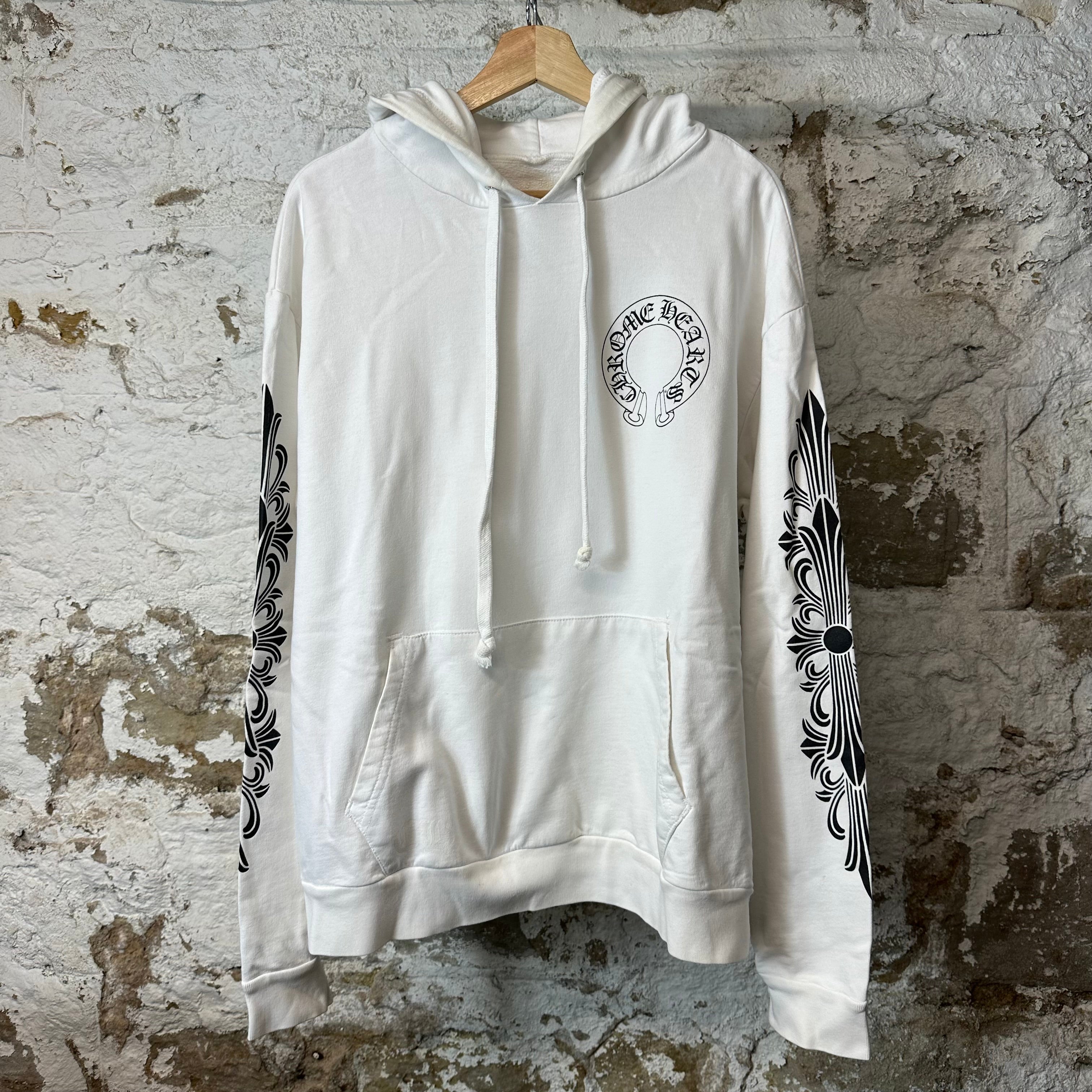 Chrome Hearts Horseshoe White Hoodie Sz M