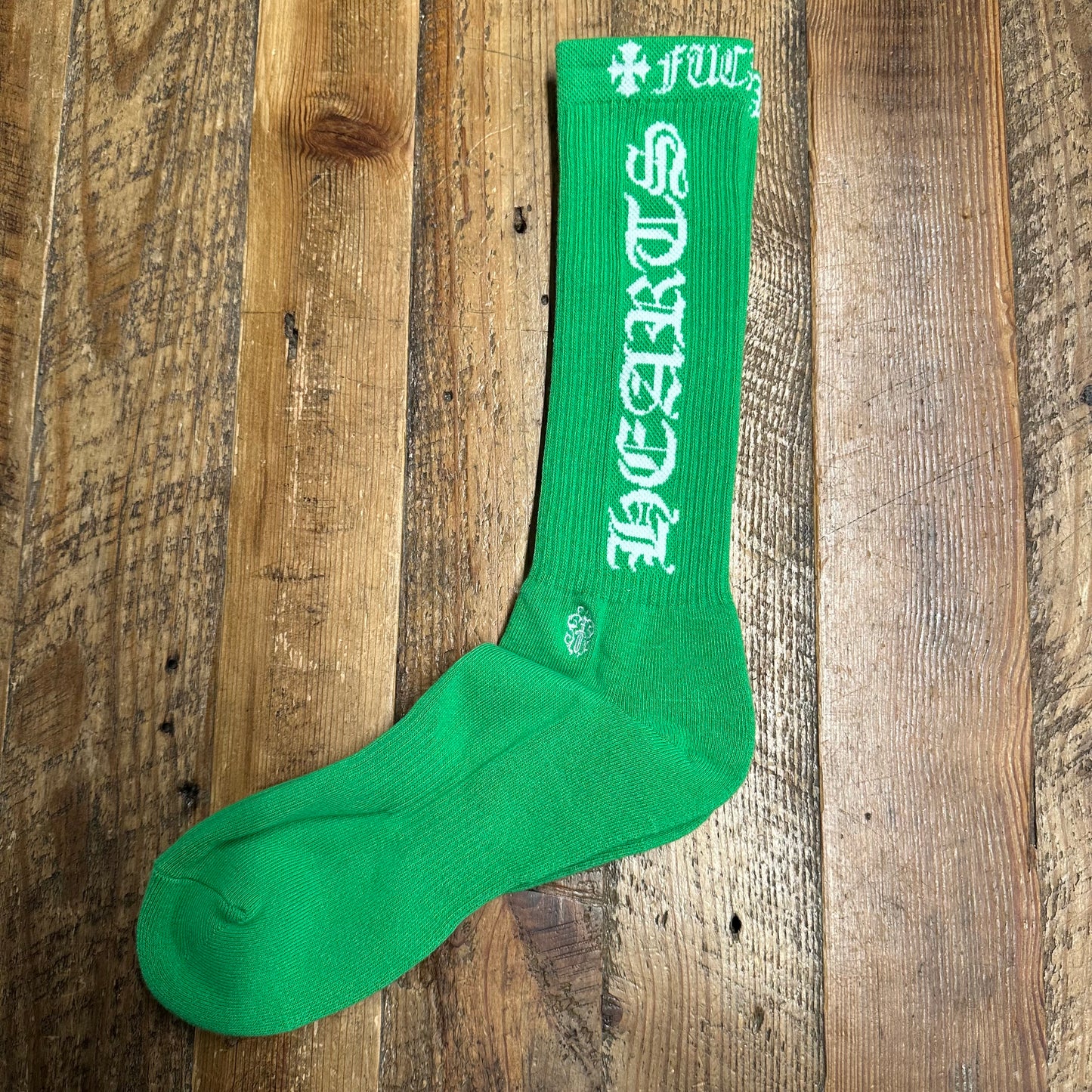 Chrome Hearts Spellout Green Socks DS