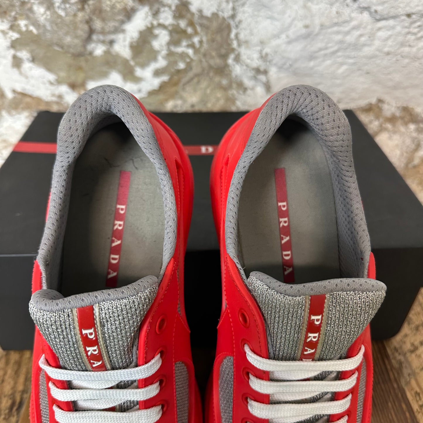 Prada Americas Cup Red Rubber Sneaker Sz 9 (42)