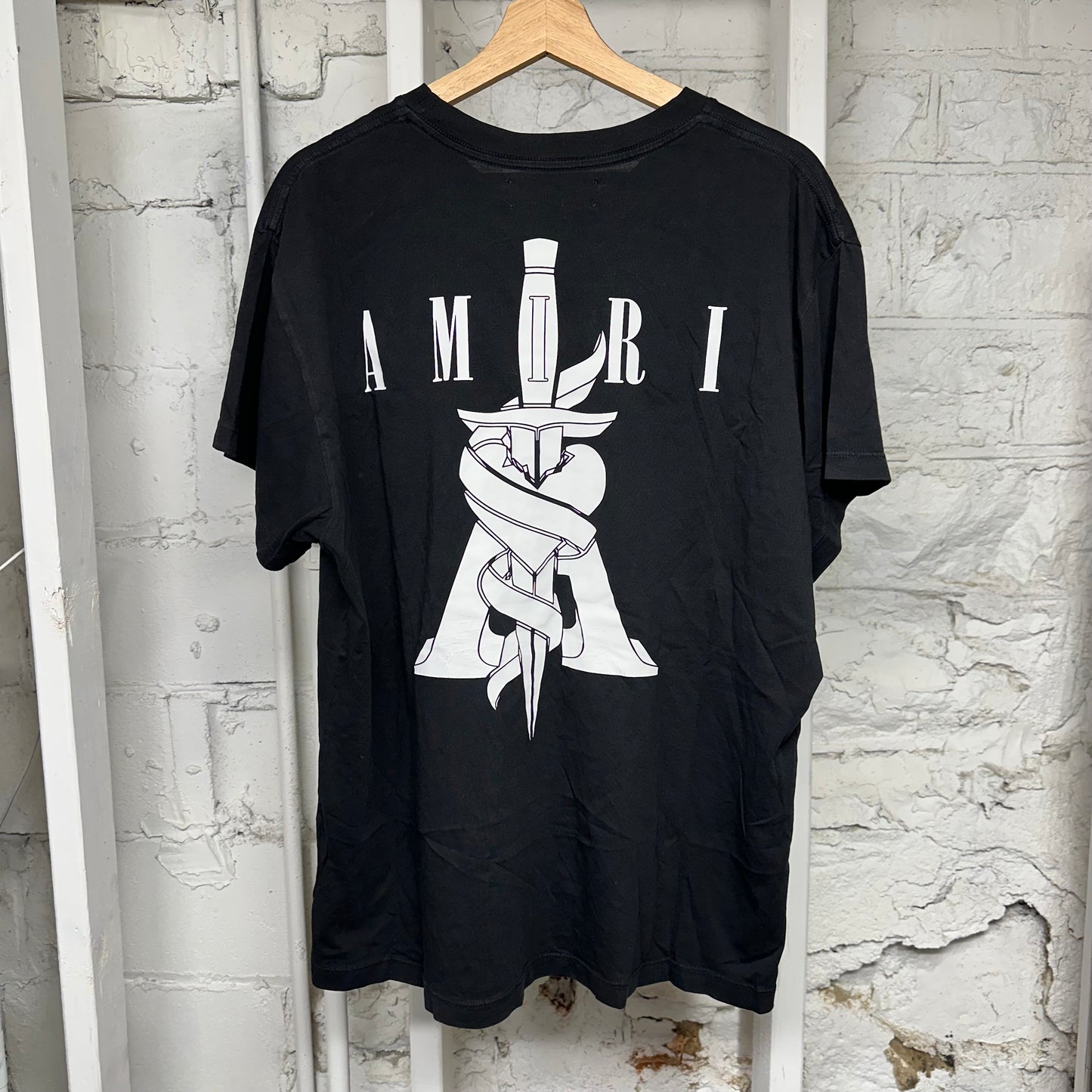 Amiri Sword Logo Black T-Shirt Sz L
