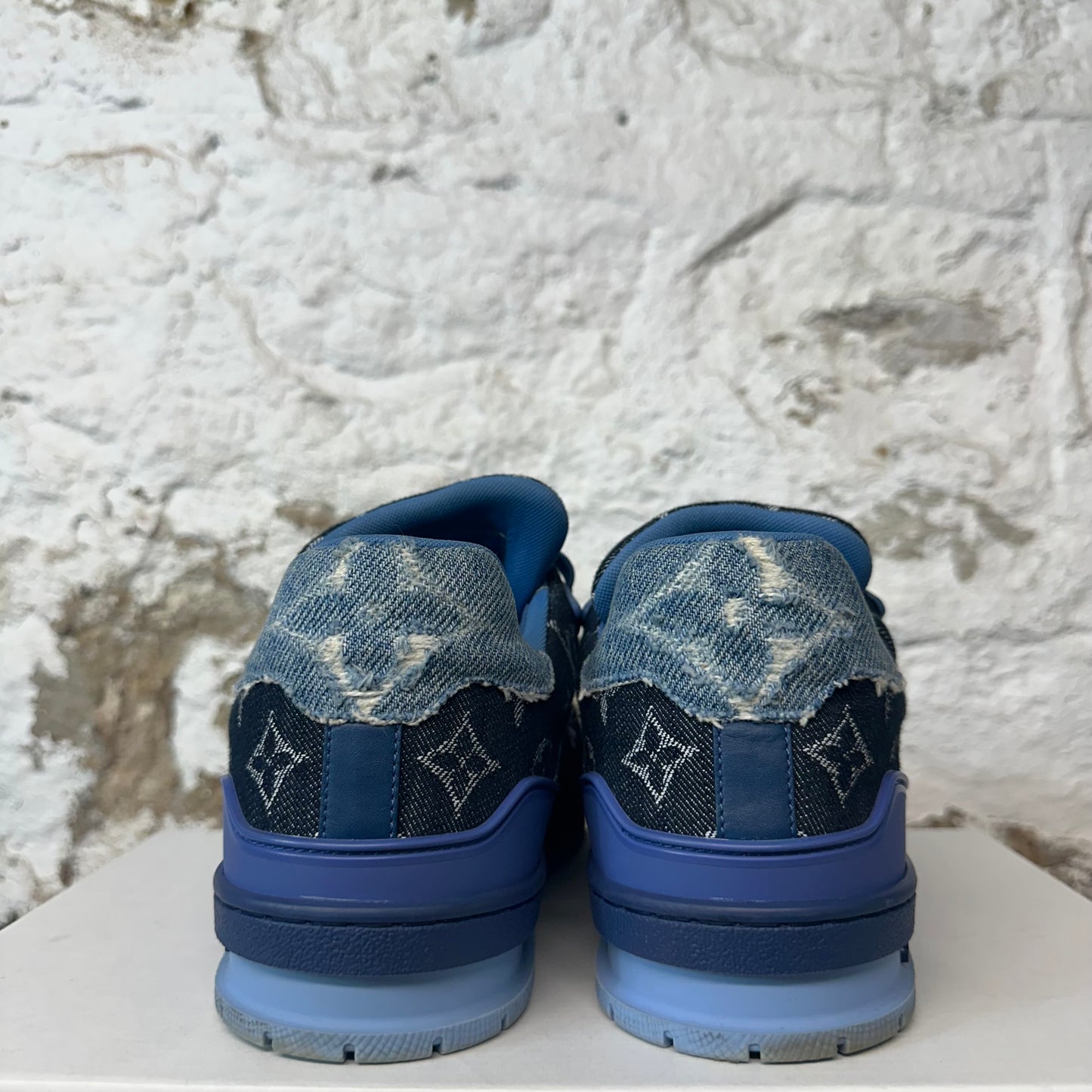 Louis Vuitton Blue Denim Patchwork Trainer Sz 10.5 (9LV) No Box