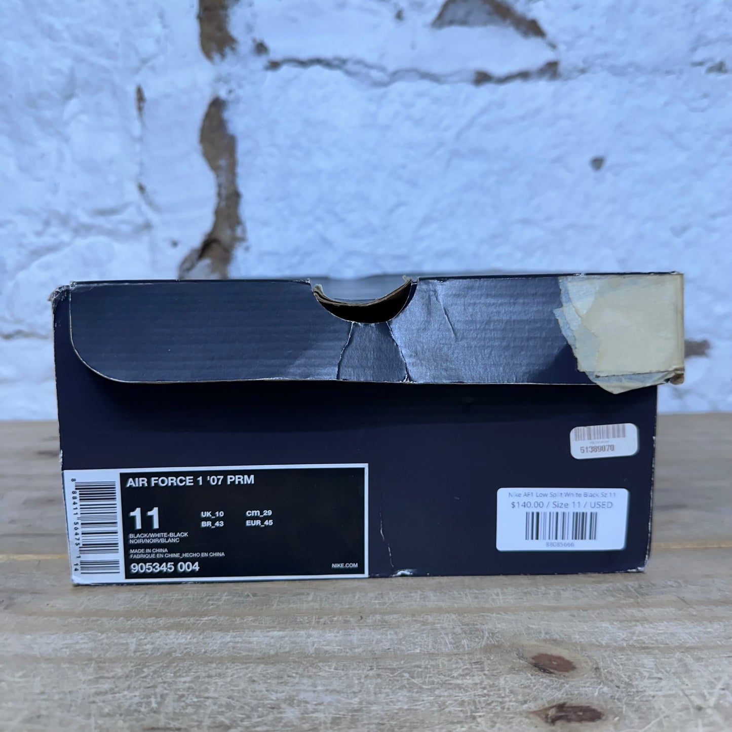 Nike Air Force 1 Low Split White Black Sz 11