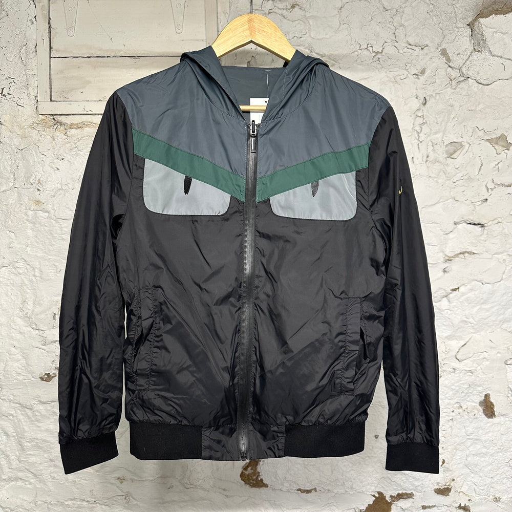 Fendi Reversible Monster Eyes Black Windbreaker Sz M