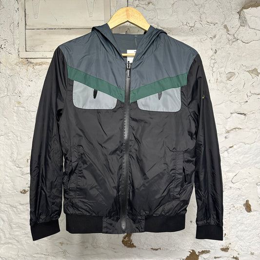 Fendi Reversible Monster Eyes Black Windbreaker Sz M