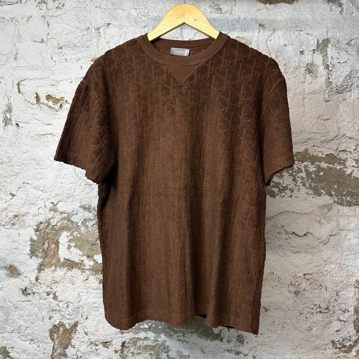 Dior Monogram Towel T-shirt Brown Sz S