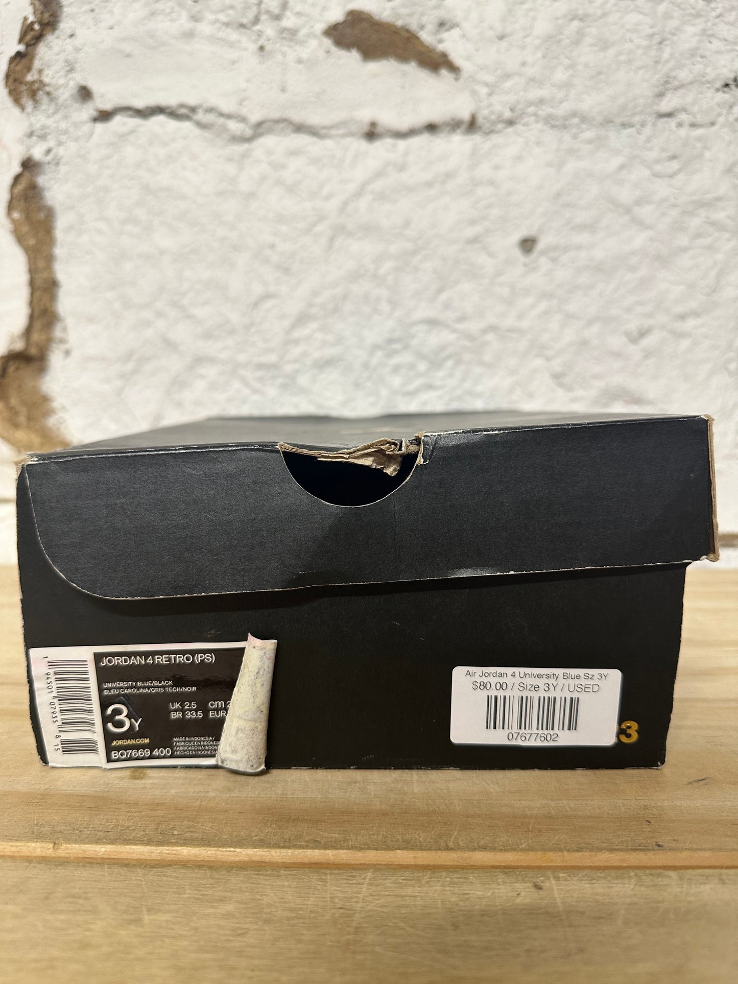 Air Jordan 4 University Blue Sz 3Y