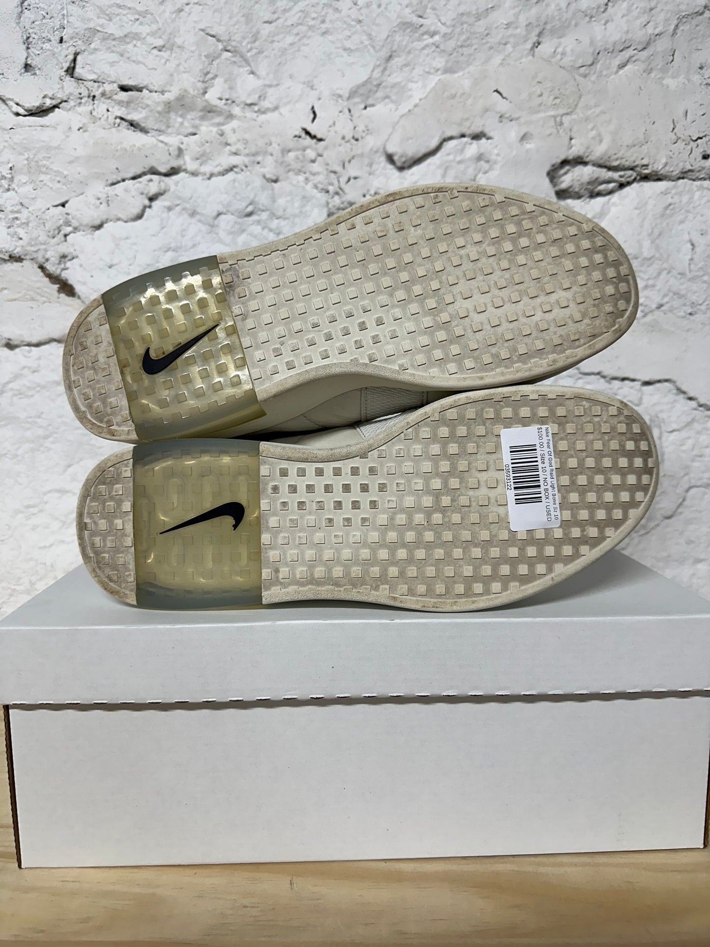 Nike Fear Of God Raid Light Bone Sz 10