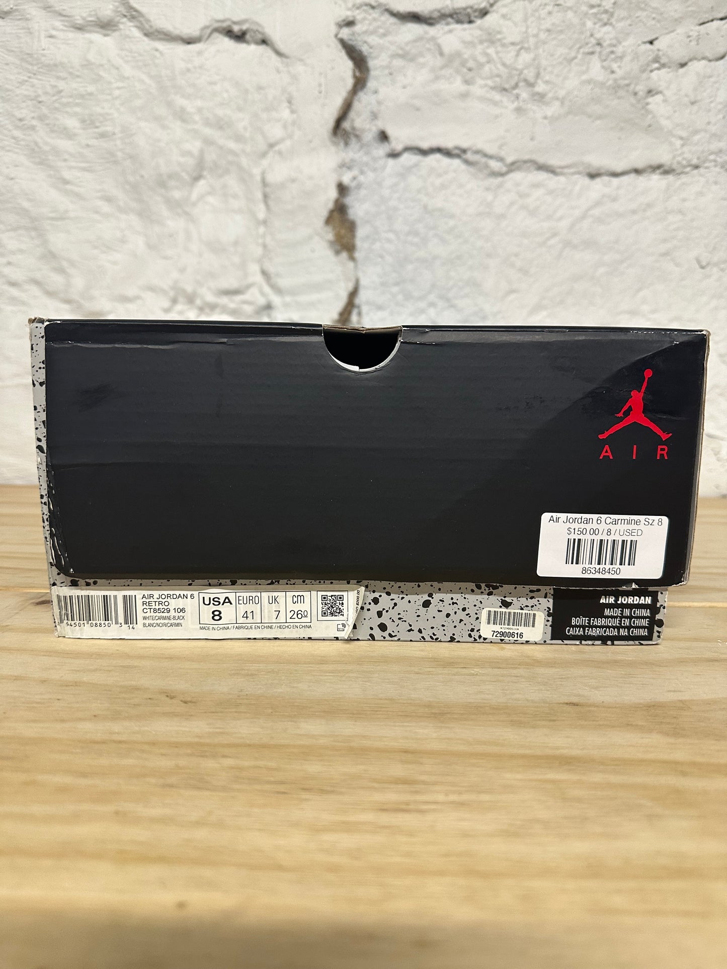 Air Jordan 6 Carmine Sz 8