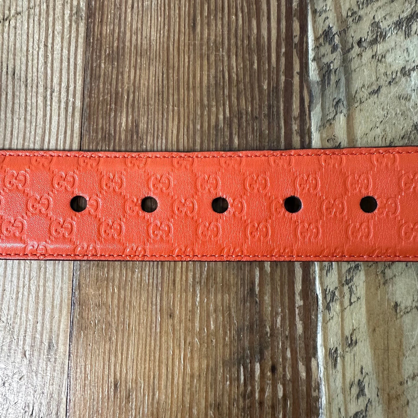 Gucci Orange GG Monogram Belt Sz (85/34)