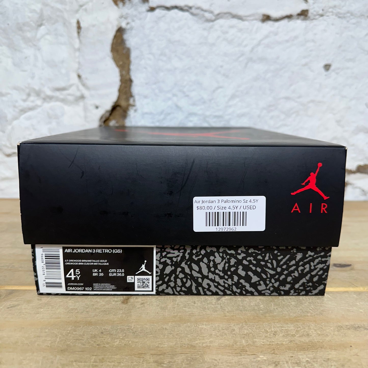Air Jordan 3 Palomino Sz 4.5Y