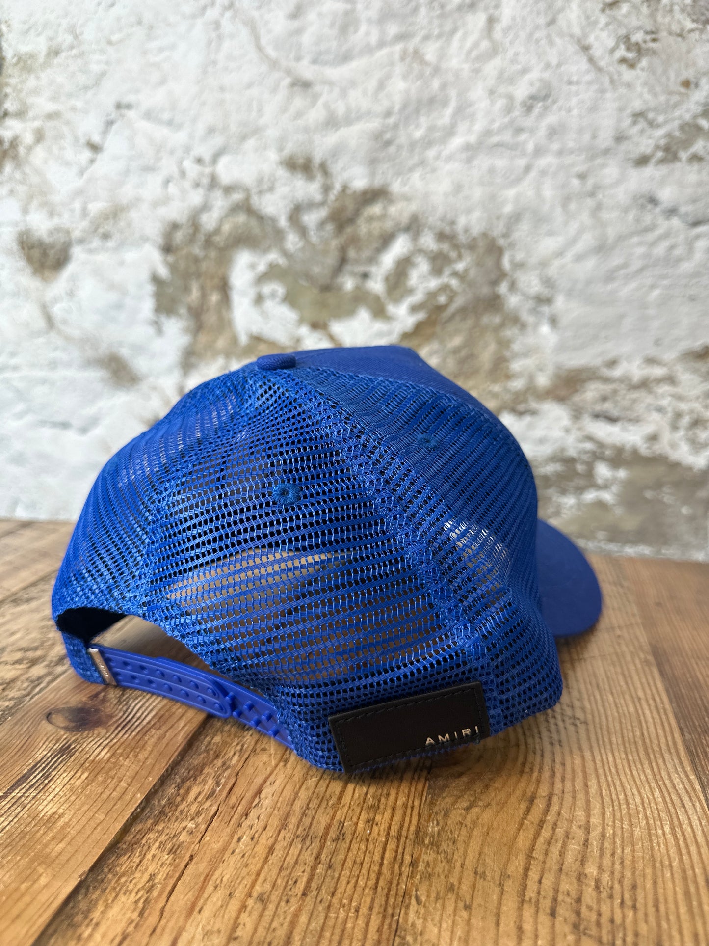 Amiri Drip Spell Blue Trucker Hat